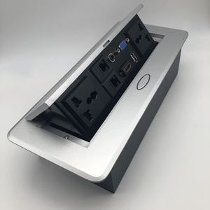 Eléctrico oculto empotrado escritorio integrado Oficina multimedia Tel ordenador USB datos UGA 250V 10Atoma de corriente universal cable negro - Product Image 5