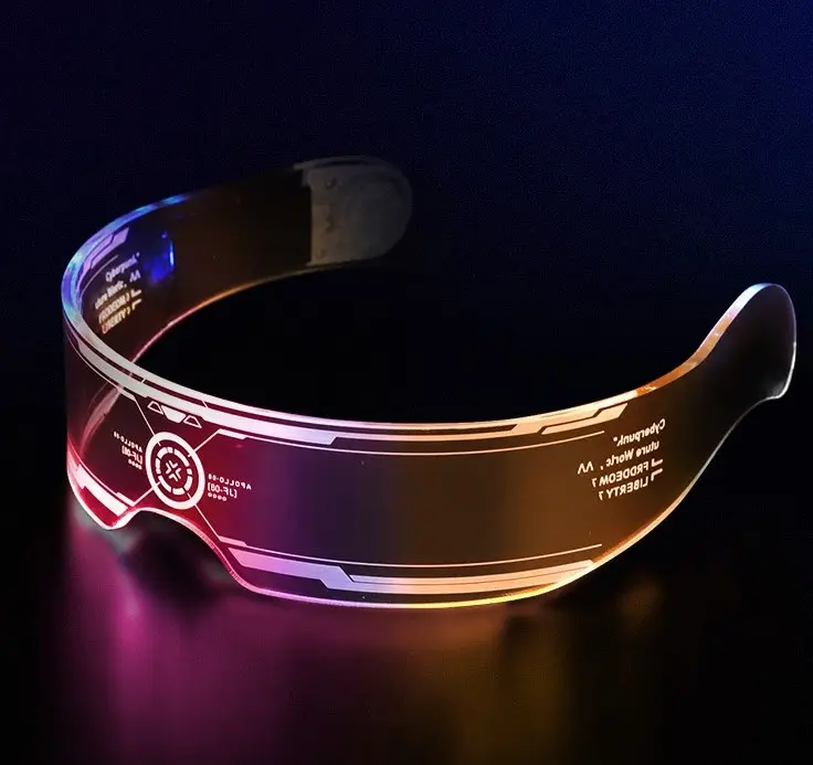 Gafas con visera LED para niños y adultos, gafas luminosas futuristas para iluminar, suministros de fiesta, juguetes brillantes, novedad de 2023