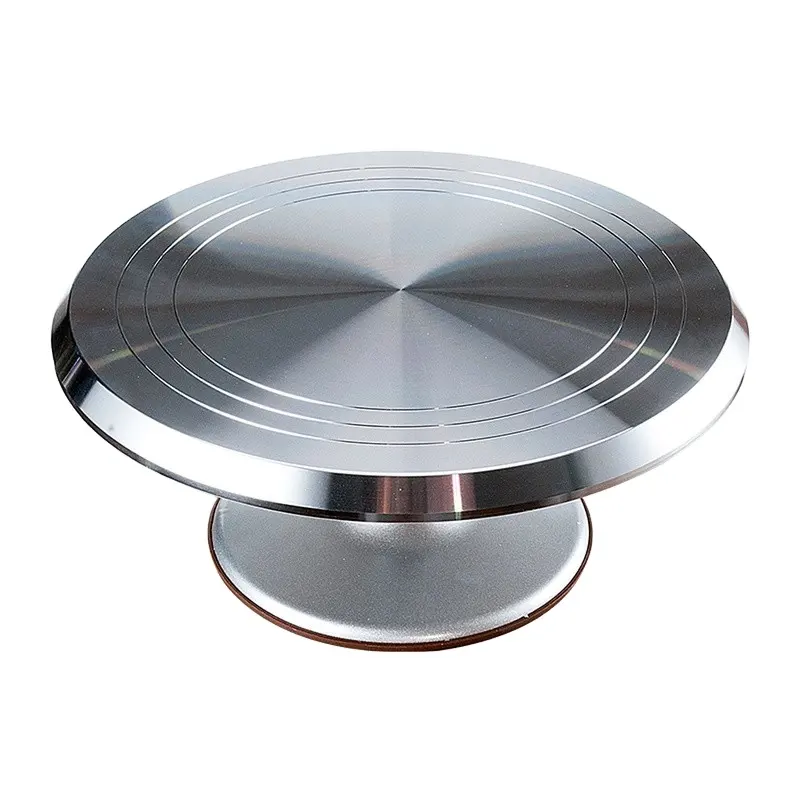 Plato giratorio de aleación de aluminio para pastel, base de soporte de mesa giratoria, 10, 12 y 14 pulgadas