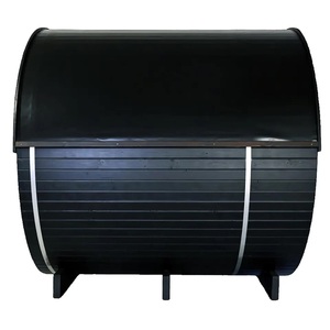 Sang Trọng 4 Người Canada Gỗ Tuyết Tùng Đỏ Thùng Tắm Hơi Với Bếp Và Cửa Kính Cho Vườn - Product Image 4