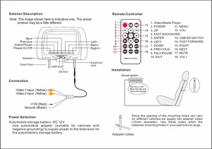 热销汽车头枕 7英寸高清数字 LCD 屏幕 MP5/AV 汽车头枕显示器与 USB SD 视频输入 - Product Image 6