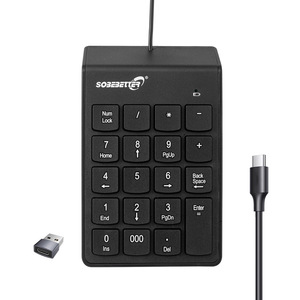 Teclado numérico portátil de 19 teclas de tamaño pequeño, contabilidad financiera, teclado de número con cable USB C para tableta portátil