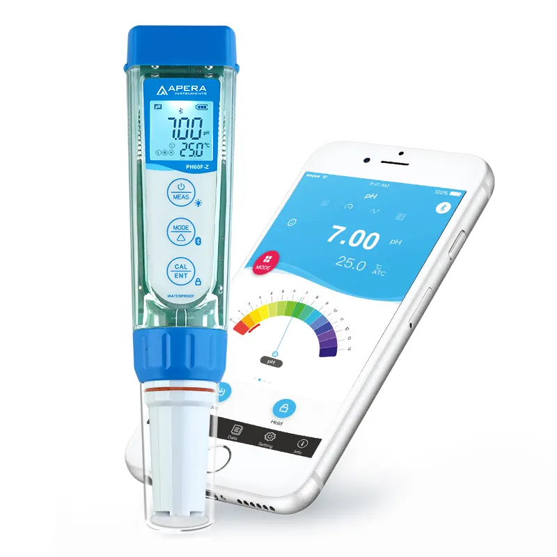 PH60F-Z akıllı dijital taşınabilir kumaş deri kağıt mavi diş pH ölçer