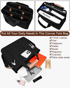 Thời trang vải túi xách đa-túi của phụ nữ công suất lớn Crossbody Vai <span class=keywords><strong>Tote</strong></span> túi với khoang - Product Image 3