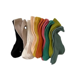 Korean Candy Color Trendy Children'<strong>s</strong> Tube Socks Baby Solid Color Slouch Socks