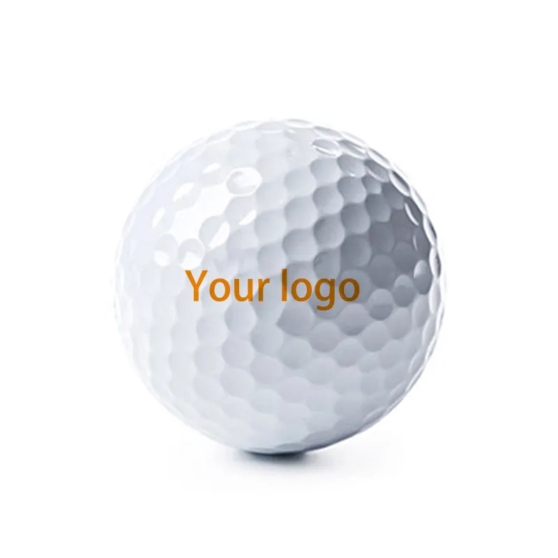 Pelota de golf de 2 capas con logotipo personalizado, pelota de práctica de golf blanca, barata