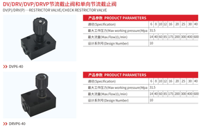 DV/DRV/DVP/DRVP系列流量控制阀液压节气门止回阀 - Product Image 3