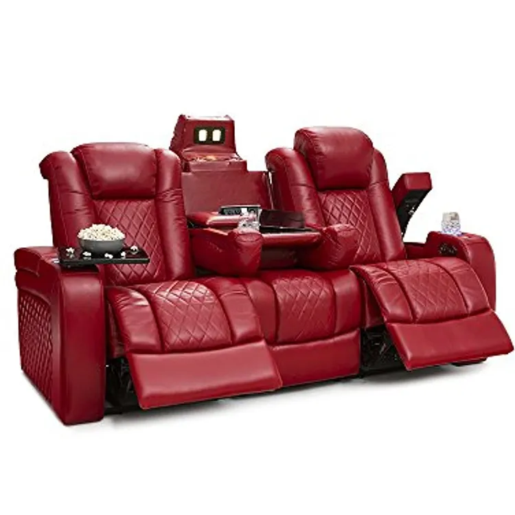 Luxury designed furniture leather cinema home theater event electric power recliner sofa chairs for project and villa
