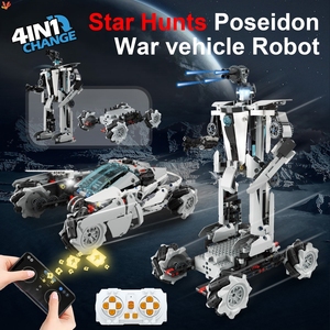 4-in-1 DIY Electric RC Robot &amp; Stunt Car Set STEM-Based <strong>Programming</strong> Building Blocks Educational and Construction Toy - Product Image 3