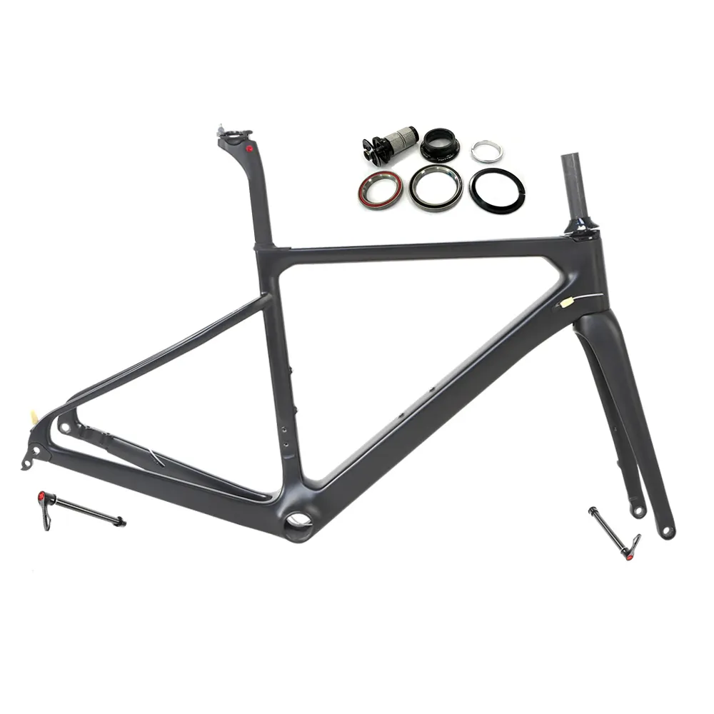 Cuadro de bicicleta de carretera de carbono R6 700C, freno de disco a través del eje, 12x142mml, OEM