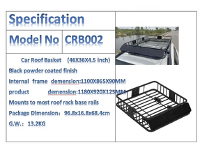 46x36*4.5 Inch Xe Mái Hàng Hóa Tàu Sân Bay Trên Mái Nhà Hàng Hóa Tàu Sân Bay Giỏ Hành Lý Chủ Cho SUV Và Pick up Xe Tải Công Suất của 150lbs - Product Image 4