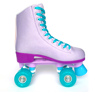 רמה גבוהה של נשים שורה כפולה להחליק רולר להחליק על 4 גלגלים קל השכרת נעלי החלקה בד - Product Image 2