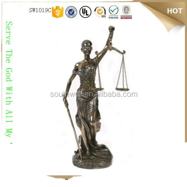 Lạnh Cast Polyresin Luật Sư Quà Tặng Lady Justice Bronze Lady Justice Tượng Bán