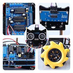 4WD Smart Robot Car Kit mit IR-Hindernis vermeiden und Linien folgen Funktionen L298N für Raspberry Pi R3 PCB Material