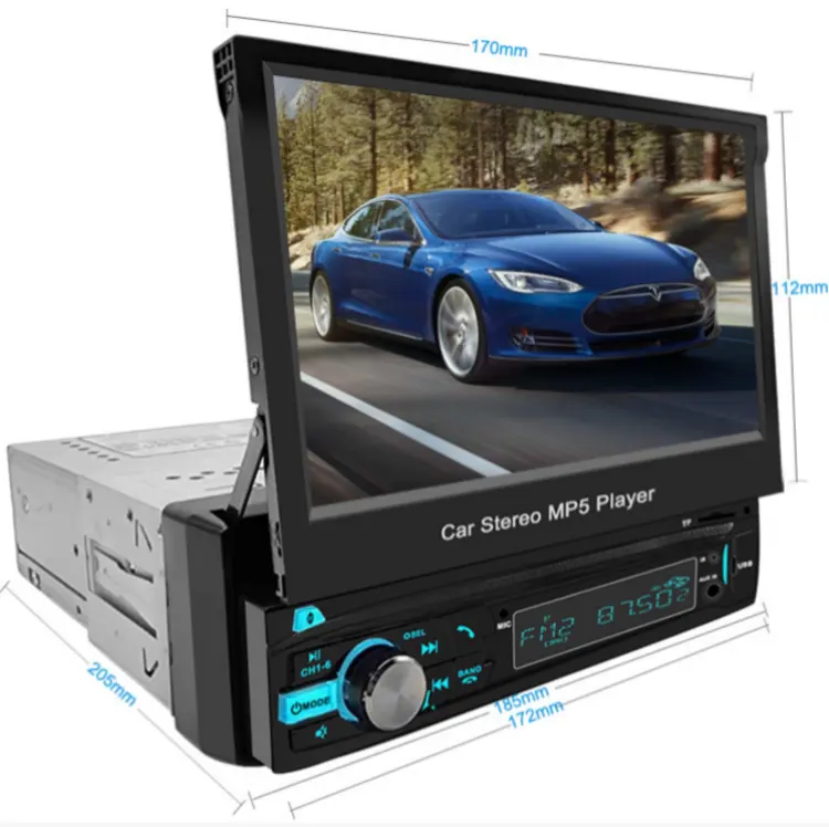 2024 Лидер продаж выдвижной 7-дюймовый портативный mp5 плеер android автомобильный стерео dvd-плеер для автомобиля