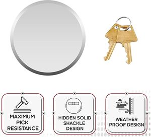 Van kilit yüksek güvenli asma kilit çile seti ile anahtar 73mm gizli kelepçe garaj kapı kilidi sabitleme cıvataları ile hokey Puck asma kilit - Product Image 4