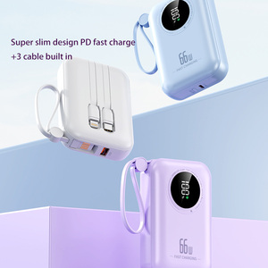 2025 yeni küçük taşınabilir şarj 10000mah Powerbanks hızlı şarj dahili 2 kablolar için taşınabilir şarj cihazı LED ekran telefon - Product Image 6