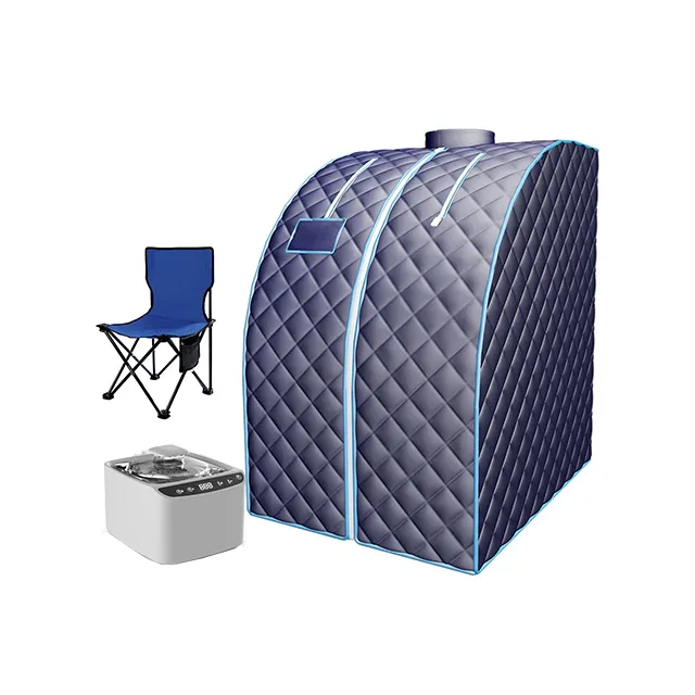 Sauna a vapor dobrável portátil, com gerador de vapor de 1000w & 2l, sauna pessoal para relaxamento com controle remoto