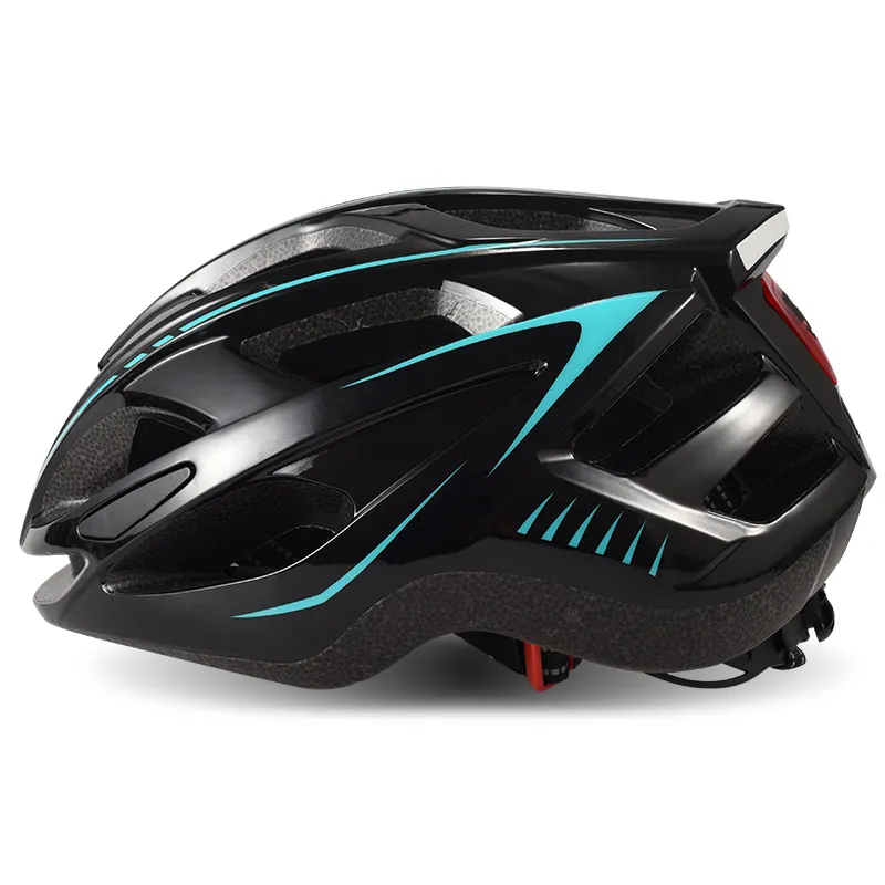 Helm sepeda Led MTB, aksesori pit dapat disetel dengan lampu sinyal, lampu belakang