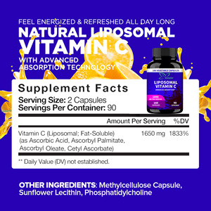 Tốt chất lượng rau Viên nang tăng cường chức năng não & nhận thức 1650mg liposomal Vitamin C viên nang không biến đổi gen - Product Image 2