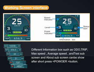 KL電動スクーター計器ダッシュボードスペアパーツ用LCDディスプレイ - Product Image 5