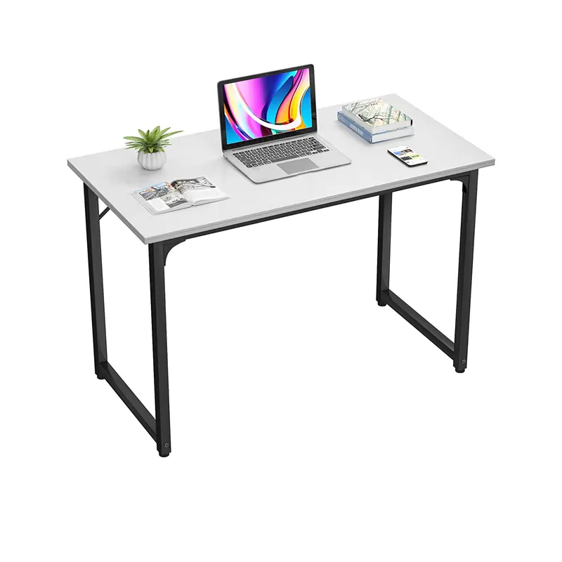 مكاتب الكمبيوتر المكتبية الحديثة نمط الأبيض مكتب عمل أدنى سعر مكتب الكمبيوتر لوحة لوحة معدنية بسيطة