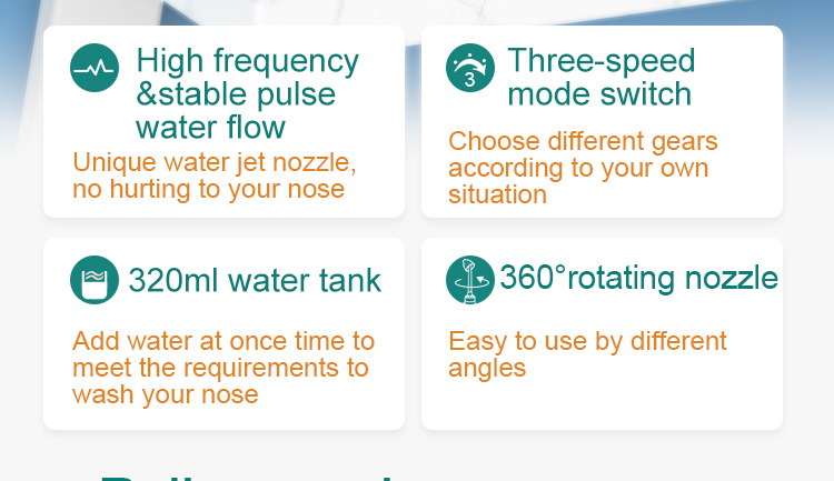 Electric Nasal Irrigator 300ml cordless nasal nose cleaner for releasing allergic rhinitis NJ1521