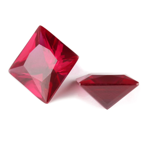 Wuzhou Jinying Best Price Fancy Shape <strong>Ruby</strong> Stone Princess Square Cut Synthetic <strong>Ruby</strong> 5# Corundum Loose Gemstone