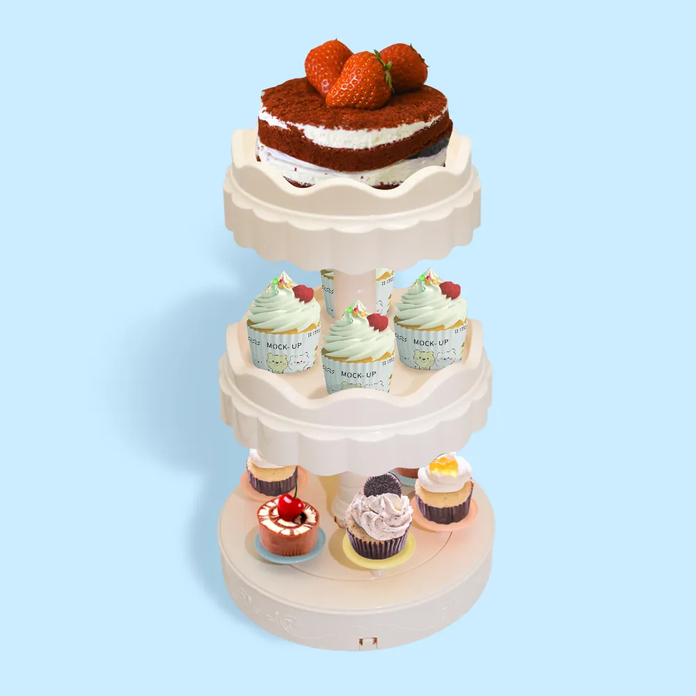 Mini máquina giratória de bolo, máquina giratória criativa de bolo de sobremesa