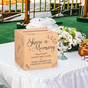 Brown Commemorative Card Box Birthday Graduation Retirement Party <strong>Memory</strong> Message Holder Book Type Product for Sharing <strong>Memories</strong> - Product Image 1