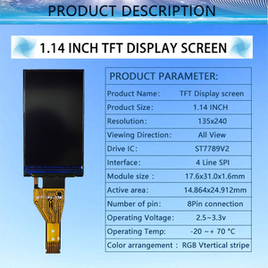IPS 1.14นิ้ว135RGBX240 TFT ST7789 8ขา SPI HD 262พัน FP-114H01A จอแสดงผล LCD สำหรับสวมใส่ขนาดเล็กแบบพกพาอุปกรณ์ - Product Image 4