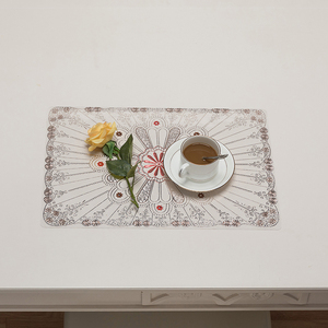 桌垫 4 件套的餐厅餐垫毛毡底板 PVC 餐桌垫子 - Product Image 1