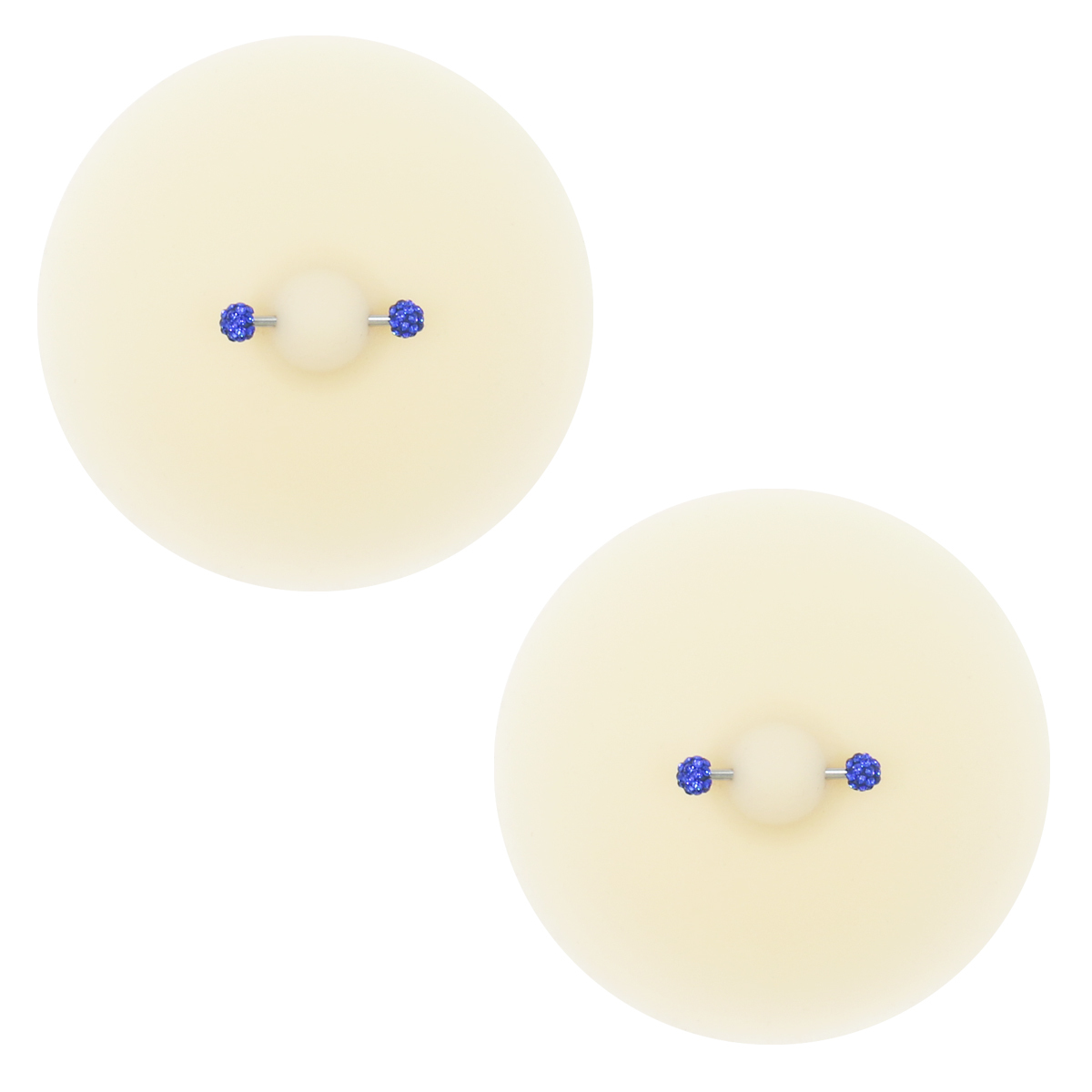 Piercing Pasties Beige Clair avec Strass Bleu