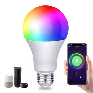 ワイヤレスアプリコントロール調整可能Alexa Tuya WIFIコントロールRGBIC照明電球9W A60 A19 E26 E27 RGBスマートLEDブラブ - Product Image 3