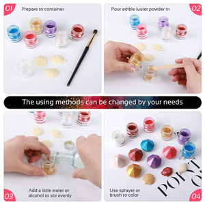 ผงชิมเมอร์ไข่มุกกากเพชรใช้สำหรับตกแต่งเค้ก - Product Image 4