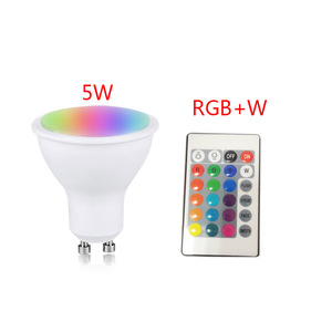 GU10 5W RGB + W renkli LED lamba ışığı 16 renk değiştirme ampul + uzaktan kumanda led rgb ampul - Product Image 3