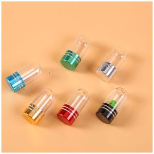 Bouteille d'été en forme de cheval, petit Tube de pilules de petite taille, conteneur Transparent avec capuchon métallique coloré, vide, bouteille de Rhino - Product Image 4