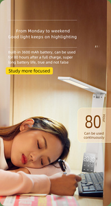 Multifunctional Reading Desk Lamp Speaker Alarm Clock Rechargeable Led Table Lamps T1 With Usb - Product Image 2