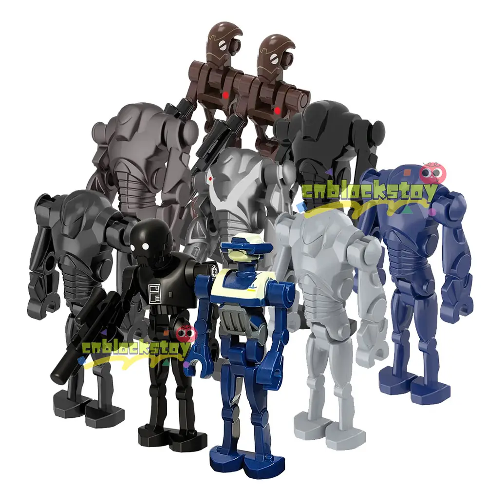 Famosa película Space Wars Storm Clone Trooper Battle Droid Robot R2-D2 figura de bloques de construcción de la K-2SO juguete educativo para niños