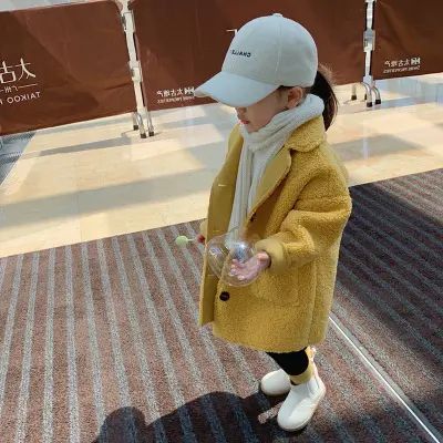 Giappone e Corea Del Sud nuovo inverno boutique di usura dei bambini 3-8 anni vecchio ragazze di modo cappotto di pelle di daino più agnello cappotto di cachemire