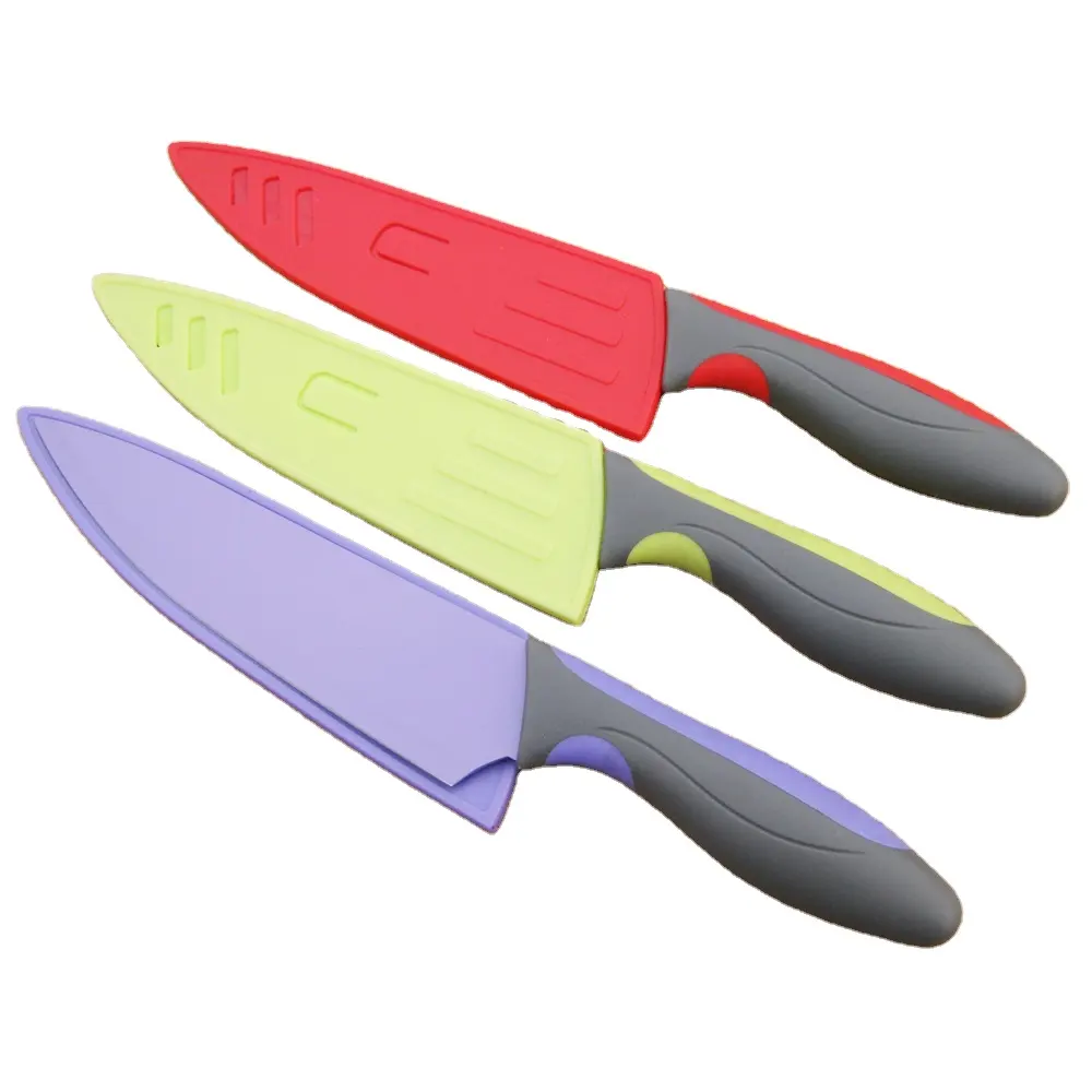 Nuevo cuchillo de chef de color con revestimiento antiadherente Cuchillos de chef de cocina de 8 pulgadas para herramientas y utensilios de cocina