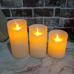 Promotional Flameless <strong>LED</strong> Pillar Candles <strong>4</strong>&quot; 5&quot; Yellow Flickering Warm Light Rechargeable Remote <strong>Timer</strong> for Halloween Decorations - Product Image 5