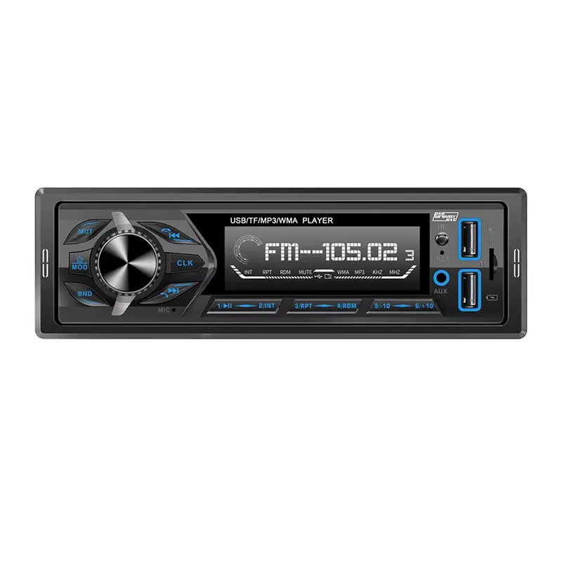 جهاز استريو للسيارة مخصص بشريط 1 Din مشغل Mp3 FM Aux بمقبسين USB وشاشة LCD