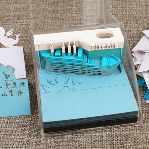 Bloc de notas adhesivas con diseño 3D original de diseño personalizado Bloc de notas con impresión personalizada y corte láser Bloc de notas 3D para envío directo