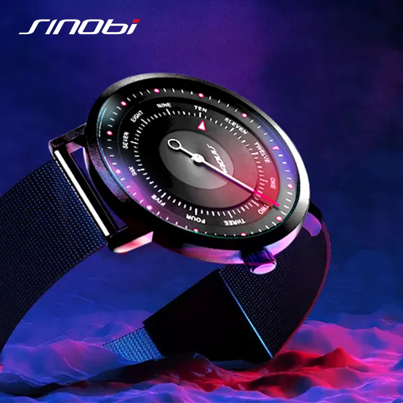 SINOBI Brand 9809 Men Wrist Watch Nice Quality Waterproof Classic Watch Single Needle Luminous Quartz Watches