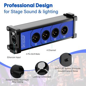 3-Pin XLR Splitter koparma kutusu AES terminatör yılan üzerinde adaptör yama kablosu sahne ses, aydınlatma, ses kayıt stüdyosu - Product Image 6