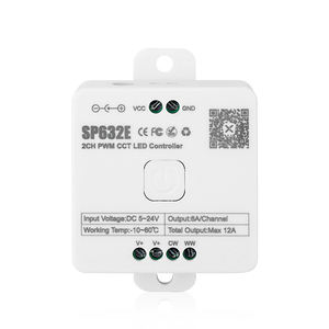 SP632E APP Control PWM CCT <strong>Led</strong> Music <strong>Controller</strong> 2CH Adjustable Color Temperature and Brightness for Tunalble Color <strong>Led</strong> Strip