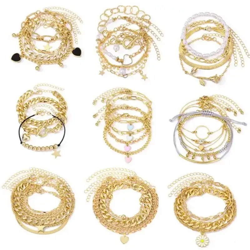 Haute qualité charme grosse chaîne épaisse Bracelets ensemble pour femmes hommes brassard Steampunk Boho serpent Couple Bracelet Bracelet bijoux
