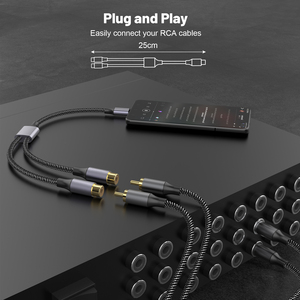 <strong>USB</strong> C to <strong>RCA</strong> <strong>Audio</strong> Cable, Type C to 2 <strong>RCA</strong> Female to Male Y Splitter Cord with DAC Chip Compatible with Pad Pro - Product Image 2
