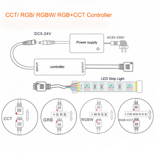 Factory Wholesale 17-Keys RF LED Strip Light <strong>Remote</strong> Control DC5v 12v 24v CCT Led <strong>Controller</strong> for LED Strip 6A <strong>Output</strong> Current - Product Image 5
